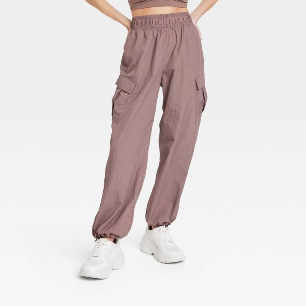 Women's Cargo Parachute Pants - All in Motion Brown L, fits XL
